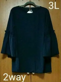 ラスト！ １枚で２通り☘️【3L】１年中着れちゃう♥2wayブラウスチュニック♥
