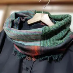 タマキニイメ　ハンドメイドひねりスヌード　播州織　一点物