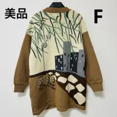 レディース　ゆったり　大きめ　刺繍　カーディガン　セーター　ニット　アウター