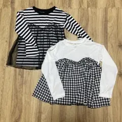 coca 長袖カットソー2枚セット 白/黒