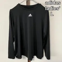 adidas アディダス　長袖 ロンT バックスリット スポーツウェア　黒　XL