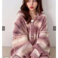 GRL ニットカーディガン ピンク グラデーション