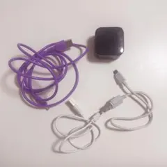 USB充電ケーブルセット 紫 白 4つセット