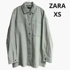 ZARA ザラ　シャツ　シャツジャケット　ジャケット　パステルカラー　グリーン