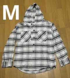 FSBN フード付きチェック柄シャツ