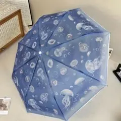 折りたたみ傘 自動開閉 くらげ 長傘 雨傘 青 海 景色 水族館
