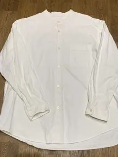 GU ホワイト バンドカラーシャツ 長袖