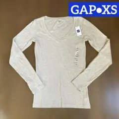 Gap ベージュ 生成色 Vネック 長袖Tシャツ XS 新品未使用 タグ付き