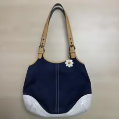 COACH デイジー付きハンドバッグ ネイビー