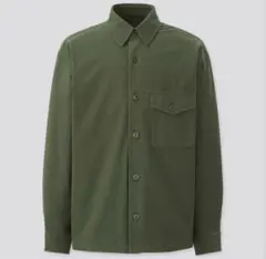 UNIQLO オーバーシャツジャケットカーキのサムネイル