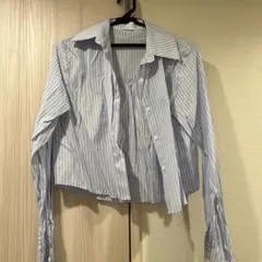 I.N.D STUDIO ストライプ柄 長袖シャツ