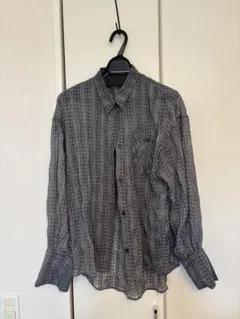 【シニカル】チェック柄 シアーシャツ 長袖　⭐︎イシカワラボのサムネイル