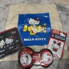 50周年　キティ　ハッピーくじ　バッグ　ポーチ　缶バッジ　アクリルチャーム