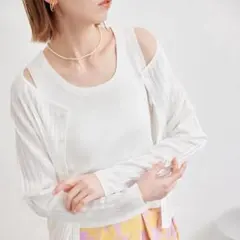 最終お値下げ　新品　ロペピクニック ニットインナー 38 M メタルライク 上品のサムネイル