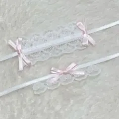 ヘッドドレス スタイ　10cm ぬいぐるみ　服　前掛け　ホワイト　ピンク