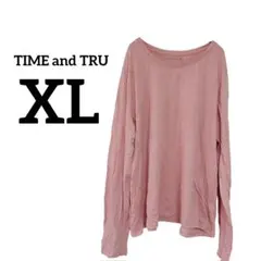 ピンク 長袖Tシャツ 【XL 】春 秋 レディース ロンT シンプル 無地