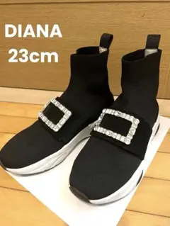 ＋diana クリスタルバックル　ソックススニーカー　23cm