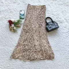 ✨希少✨ ジャンニロジュディチェ ロングスカート L シルク100 総柄 フレア