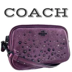 【美品】 COACH コーチ ショルダーバッグ パープル