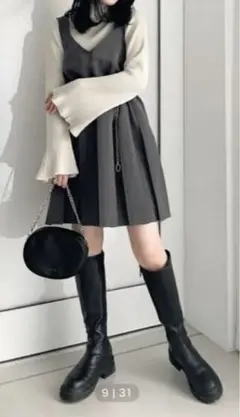 Heather プリーツミニジャンスカ