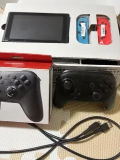 【美品】Nintendo Switch青/赤 本体 プロコン microSD付き