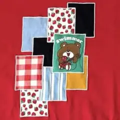 SWIMMER パッチワーク風半袖Tシャツ　M〜L スイマー　ファンシー雑貨のサムネイル