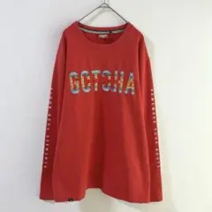 5312 GOTCHA ロゴTシャツ　長袖　ロンＴ　赤　クルーネック　Lのサムネイル
