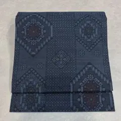 正絹 大島紬地 名古屋帯 華紋