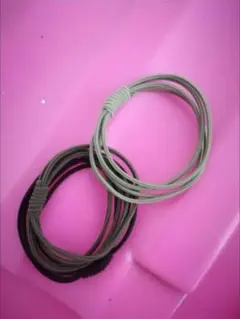 グレー ゴムヘアゴム 2個セット