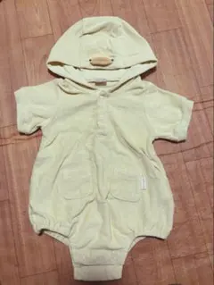 プティマイン petitmain ひよこ ロンパース 80cm フード付き