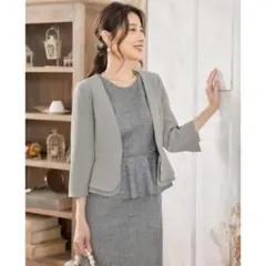 新品 DRESS PLUS ジャケット パーティーボレロ グレー フォーマル