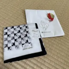 pierre cardin 大判ハンカチ 58cm×58cm 白黒　モノクロのサムネイル