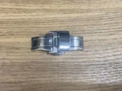プッシュ式バックル　14mmベルト用　シルバー　未使用品