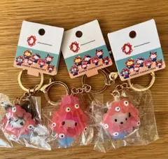 大阪関西万博 ミャクミャクサンリオクリアキーホルダー　3種　新品未使用