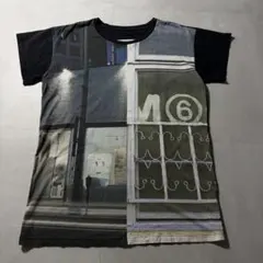 【希少】MM6 メゾンマルタンマルジェラ 転写プリント Tシャツ M 黒 ロゴのサムネイル