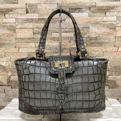 【美品】JRA認定　HOMMON　PREMIUM　クロコダイル　ハンドバッグ