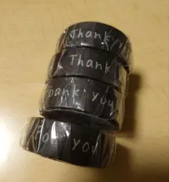 Thank you マスキングテープ 黒 4個セットのサムネイル