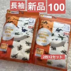 新品　バースデイ　長袖丸首シャツ　肌着　100 男の子　恐竜　綿100