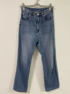 しまむら ストレートデニムパンツ ワイドパンツ しまデニS