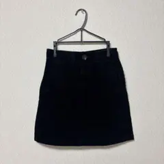 GU ジーユー 黒 コーデュロイ台形スカート S