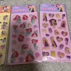 ぷくぷくシール　ディズニー プリンセス　アリエル ラプンツェル　ミッキー セット