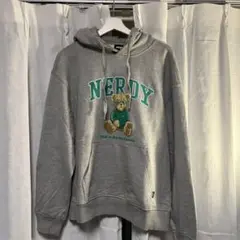 NERDY グレー フード付きパーカー M