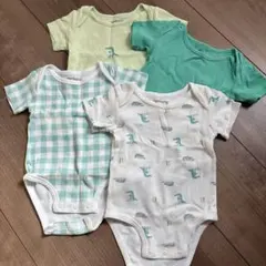 agabang ベビー肌着 4点セット　ボディスーツ　ロンパース　半袖　6-9M
