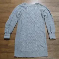 GAP KIDS ケーブル編みグレー長袖ワンピース 140