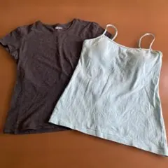 GAP 半袖 Tシャツ Mサイズ グレー ブラパット付きキャミソールM 無地