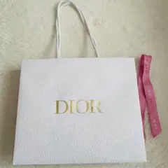 【美品】クリスチャンディオール ショップ袋 リボン付き ホワイト
