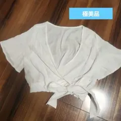 GUカシュクール風 半袖ブラウス ホワイトのサムネイル