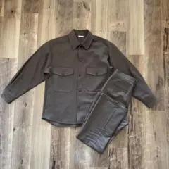 GU セットアップ M ブラウン フレアパンツ