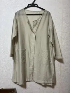 ノーカラージャケット ベージュのサムネイル