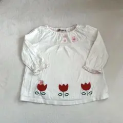 ミキハウス　80 うさぎ　うさこ　カットソー　Tシャツ　チューリップ